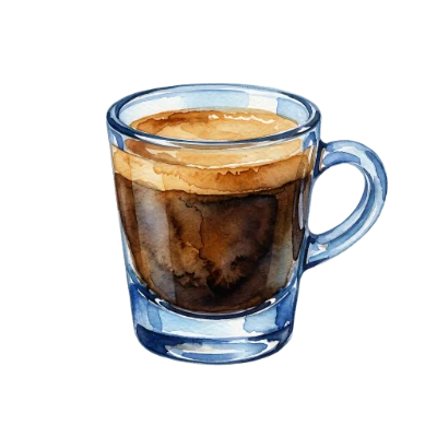 Watercolor Espresso Coffee Cup