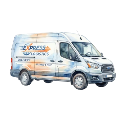 Watercolor Express Logistics Van