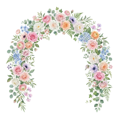 Watercolor Floral Arch Frame
