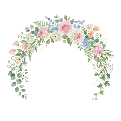 Watercolor Floral Arch Frame
