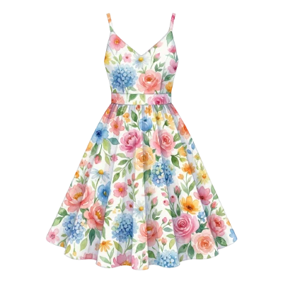 Watercolor Floral Summer Dress