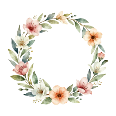 Watercolor Floral Wreath