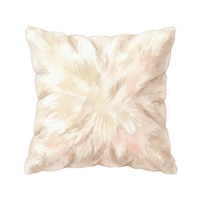 Watercolor Fluffy Fur Pillow