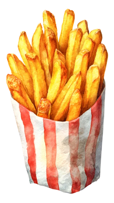 Watercolor French Fries