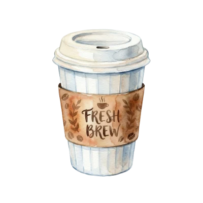 Watercolor Fresh Brew Coffee