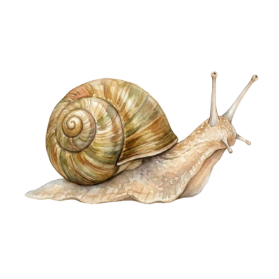 Watercolor Garden Snail
