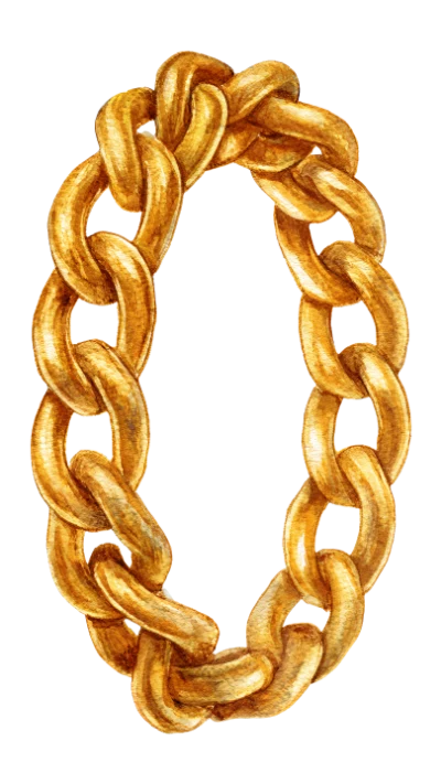 Watercolor Gold Chain