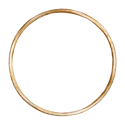 Watercolor Gold Circle Frame