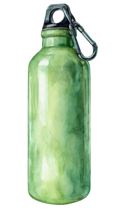 Watercolor Green Water Bottle