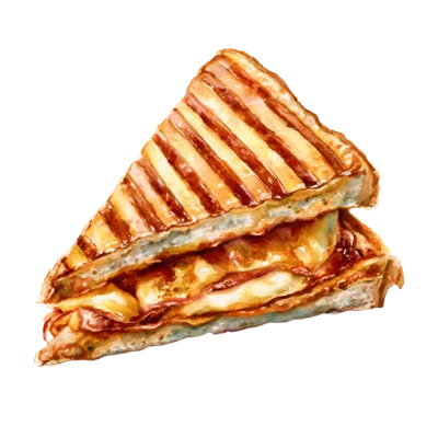 Watercolor Grilled Cheese Sandwich