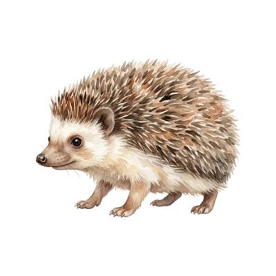 Watercolor Hedgehog Animal