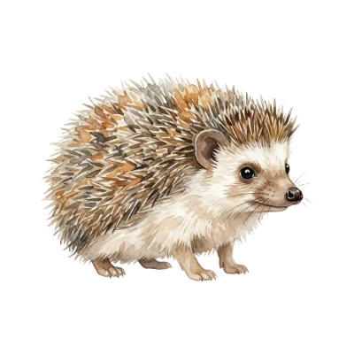Watercolor Hedgehog Animal