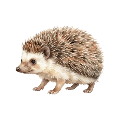 Watercolor Hedgehog Animal
