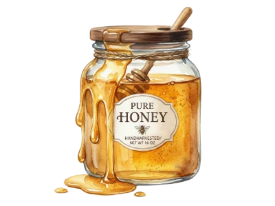 Watercolor Honey Jar Illustration