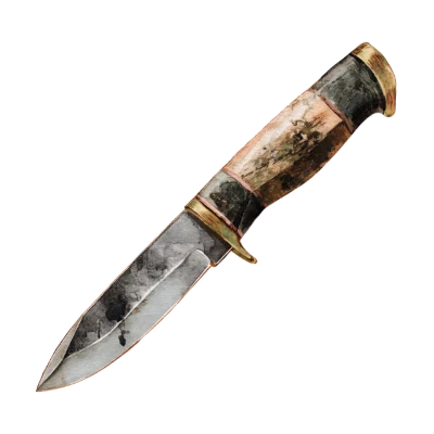 Watercolor Hunting Knife
