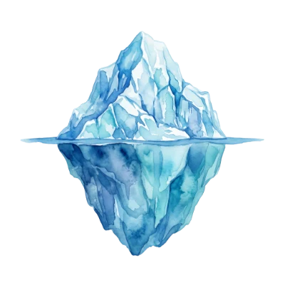 Watercolor Iceberg Ocean Peak