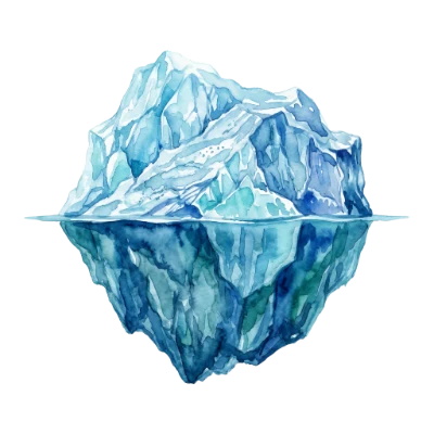 Watercolor Iceberg Reflection