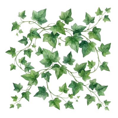 Watercolor Ivy Leaves Pattern