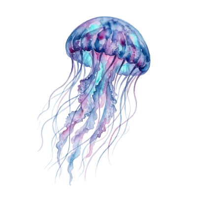 Watercolor Jellyfish Sea Creature