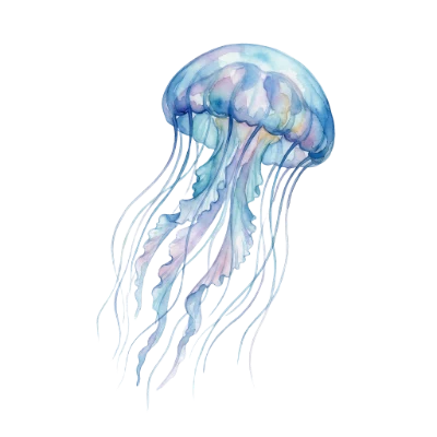 Watercolor Jellyfish Sea Creature