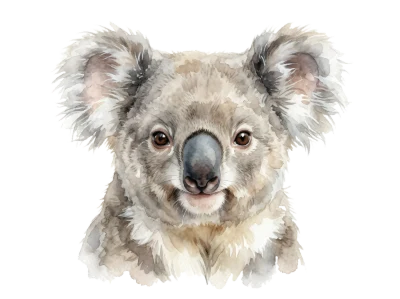 Watercolor Koala Portrait
