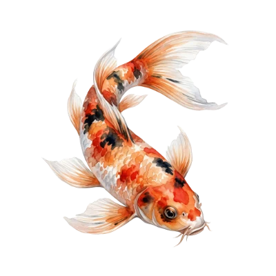 Watercolor Koi Fish
