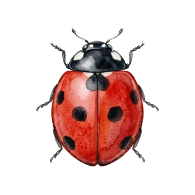 Watercolor Ladybug Beetle