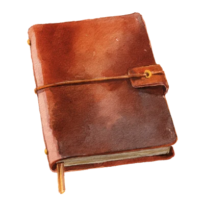 Watercolor Leather Journal Notebook