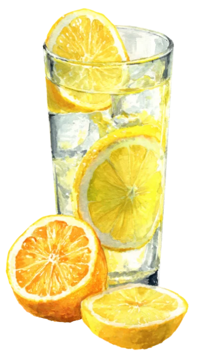 Watercolor Lemonade Glass