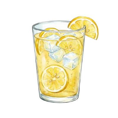 Watercolor Lemonade Glass