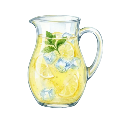 Watercolor Lemonade Pitcher