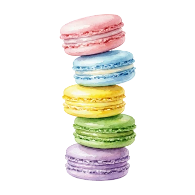 Watercolor Macaron Stack Illustration
