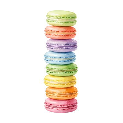 Watercolor Macaron Stack Illustration