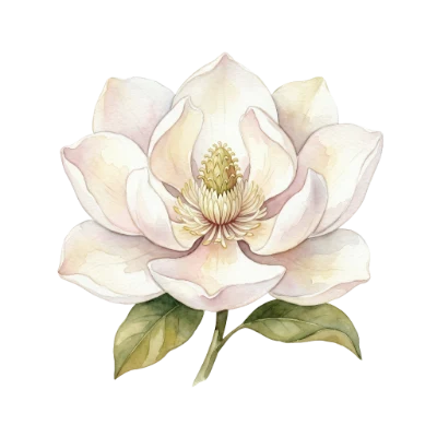Watercolor Magnolia Flower