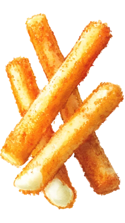 Watercolor Mozzarella Cheese Sticks