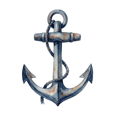 Watercolor Nautical Ship Anchor