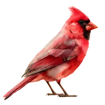 Watercolor Northern Cardinal Bird