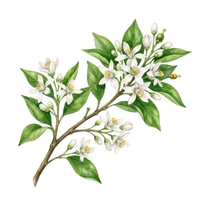 Watercolor Orange Blossom Branch