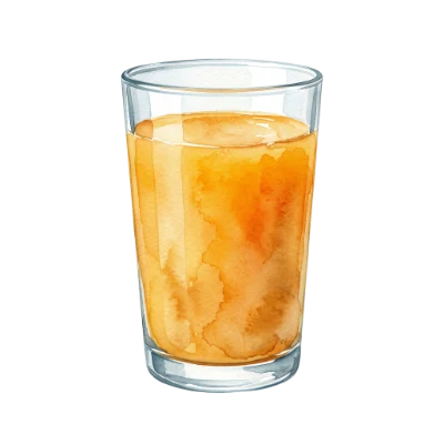 Watercolor Orange Juice Glass