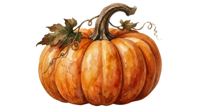 Watercolor Orange Pumpkin