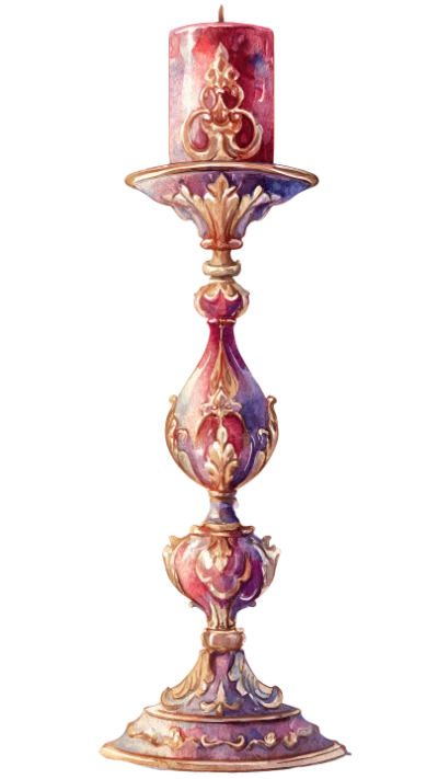 Watercolor Ornate Candle Holder