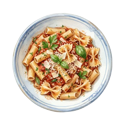 Watercolor Pasta Bowl