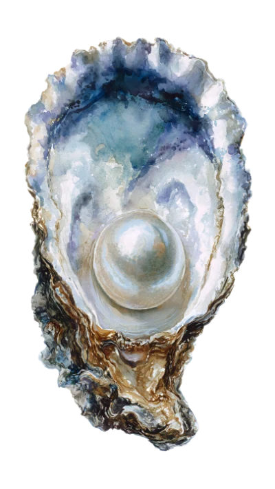 Watercolor Pearl In Oyster