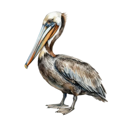 Watercolor Pelican Bird
