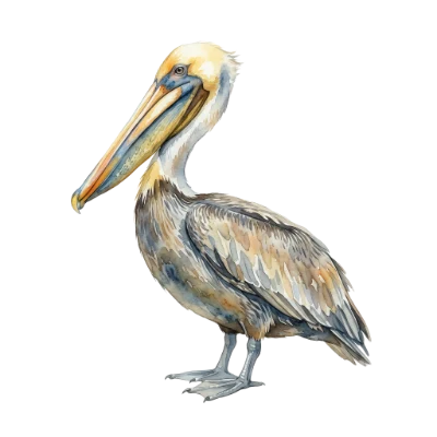 Watercolor Pelican Bird