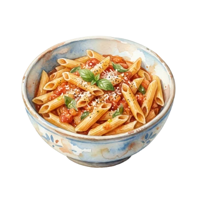 Watercolor Penne Pasta Bowl