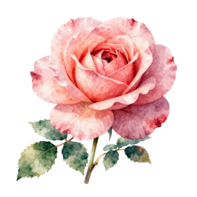 Watercolor Pink Rose