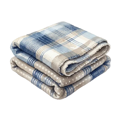 Watercolor Plaid Folded Blanket