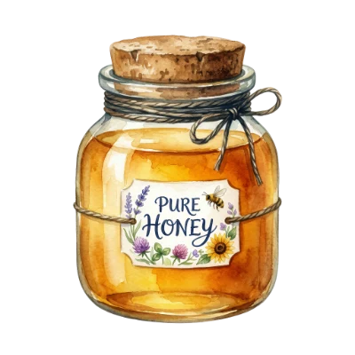 Watercolor Pure Honey Jar