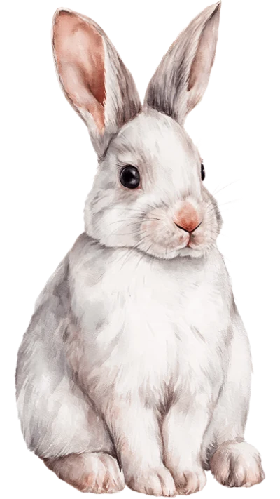 Watercolor Rabbit Animal Portrait